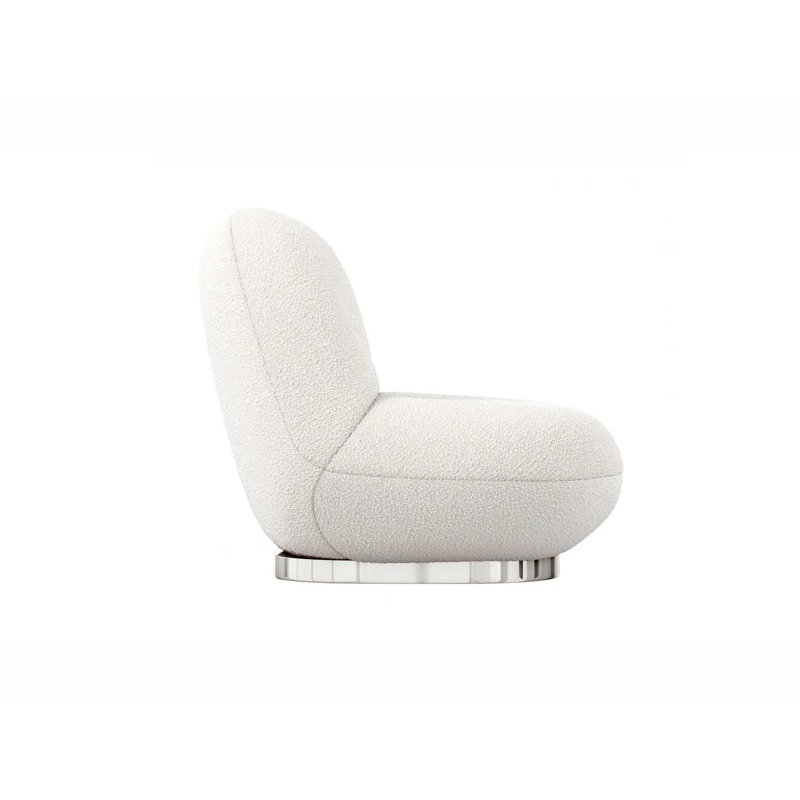 Kids 14.6'' Club Chair Chair and Ottoman, Stainless Steel Base