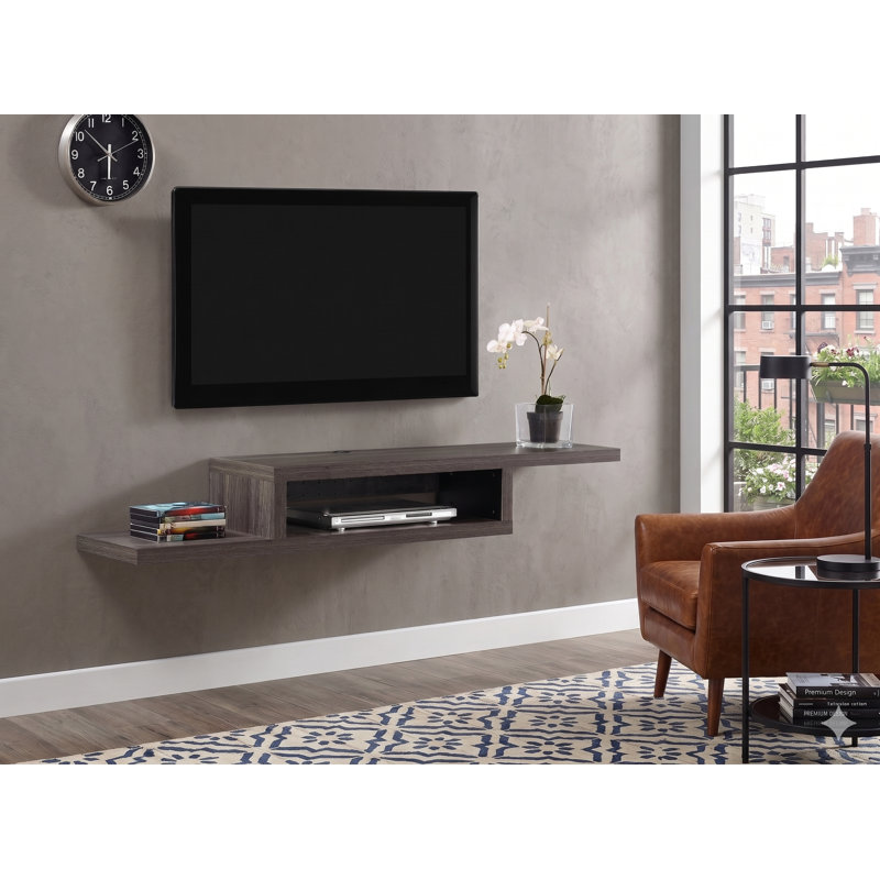 Meuble télé flottant pour téléviseur de 65 po ou moins Sroda, Gris