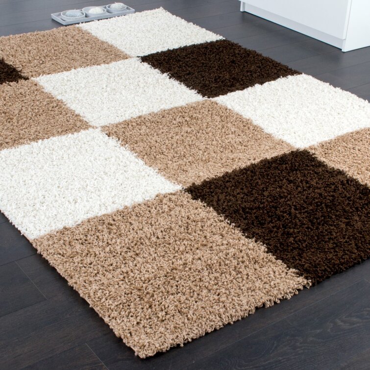 17 Stories Shag Brown/Beige/Cream Rug & Reviews | Wayfair.co.uk