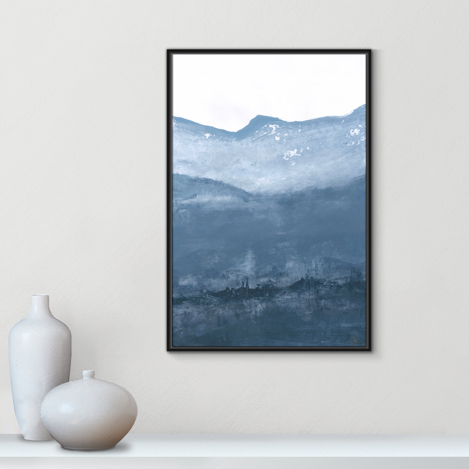 Into the Blue Horizon 1 by Filippo Ioco - Floater Frame Print on Canvas, Black, 37.5" H x 25.5" W