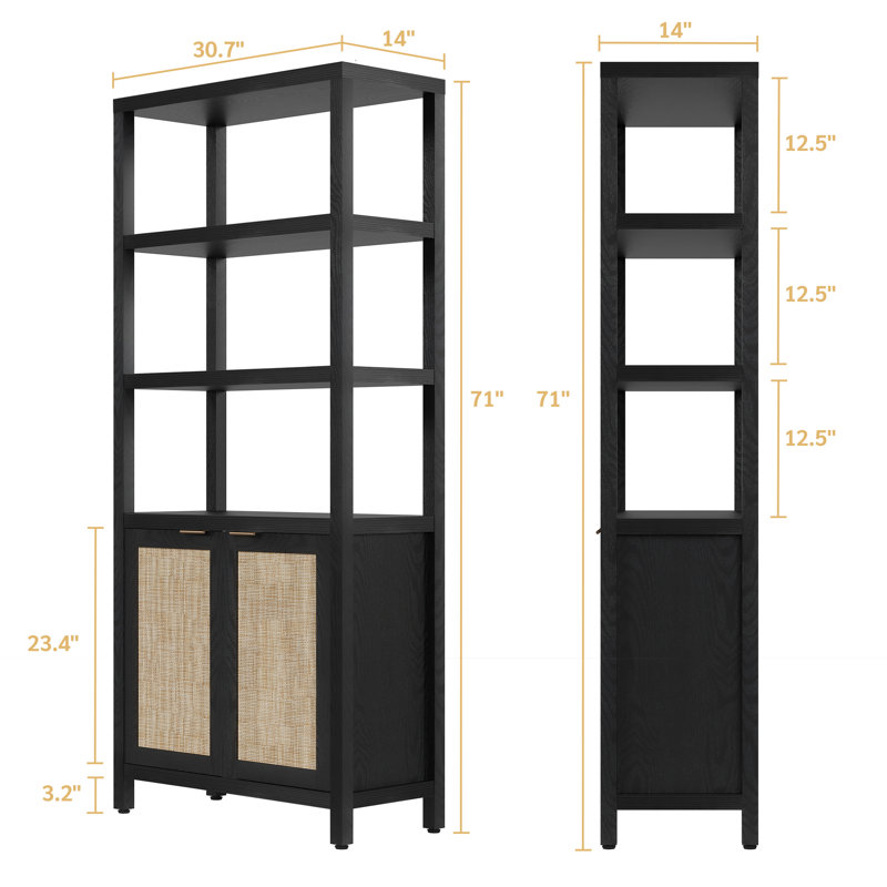 Bibliothèque standard H 70,9 "x l 30,7" Zach, Chêne noir, 3