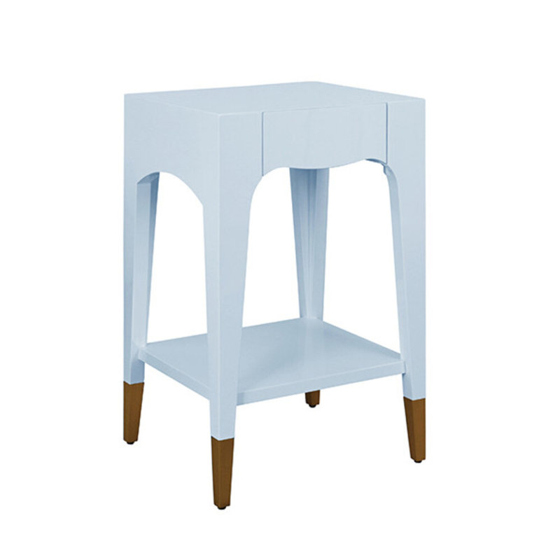 Solid Wood End Table, 29.5" H x 20"W x 18"D, Light Blue