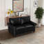 Coussins de salon en similicuir noir avec option de rangement