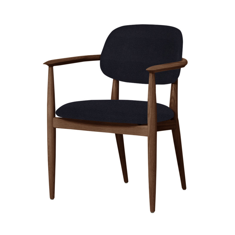 Slow Arm Chair, Natural Walnut, Steelcut Trio 124