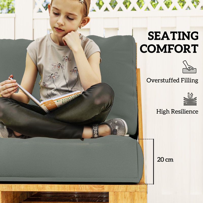 Garden Seat / Back Cushion, Charcoal Grey