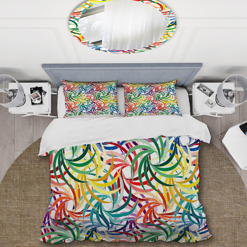 Ensemble de housse de couette multicolore, Housse de couette pour grand lit et 2 taies décor