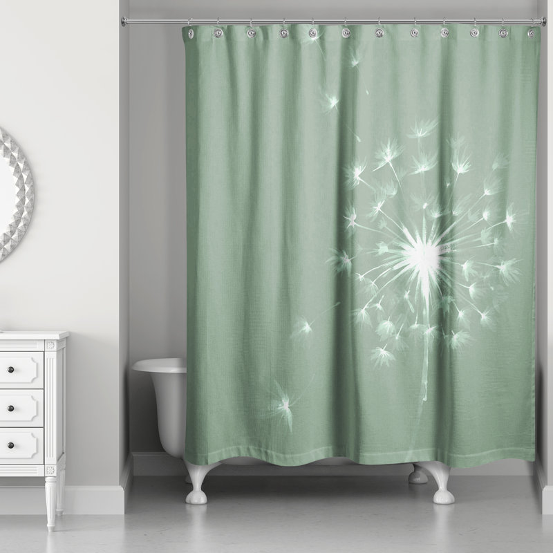 Rideau de douche simple Laile, Vert
