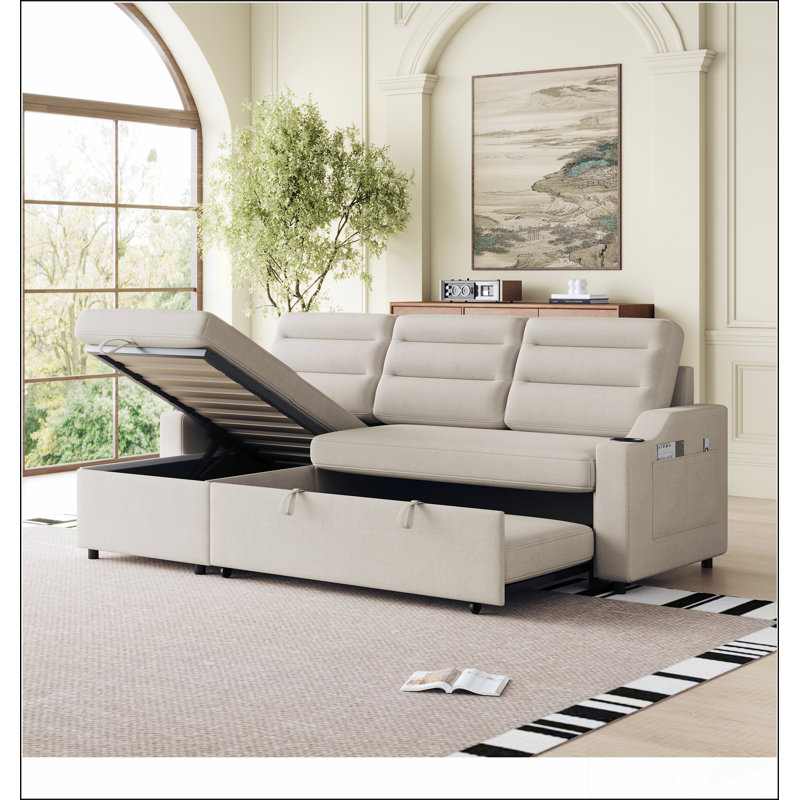 Canapé-lit convertible 83,5 po, Beige