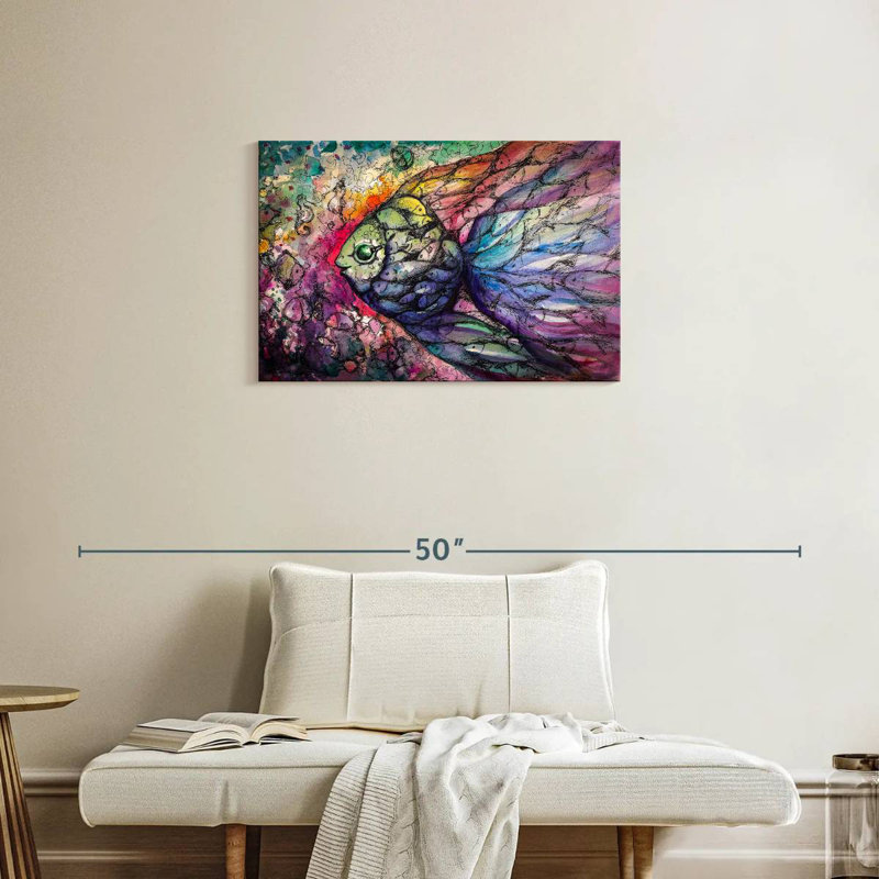 Brampt Abstract Rainbow Fish, 20'' H x 30'' W