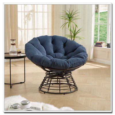 Chaise pivotante à 360 ° pour l'intérieur et l'extérieur avec coussin doux et épais