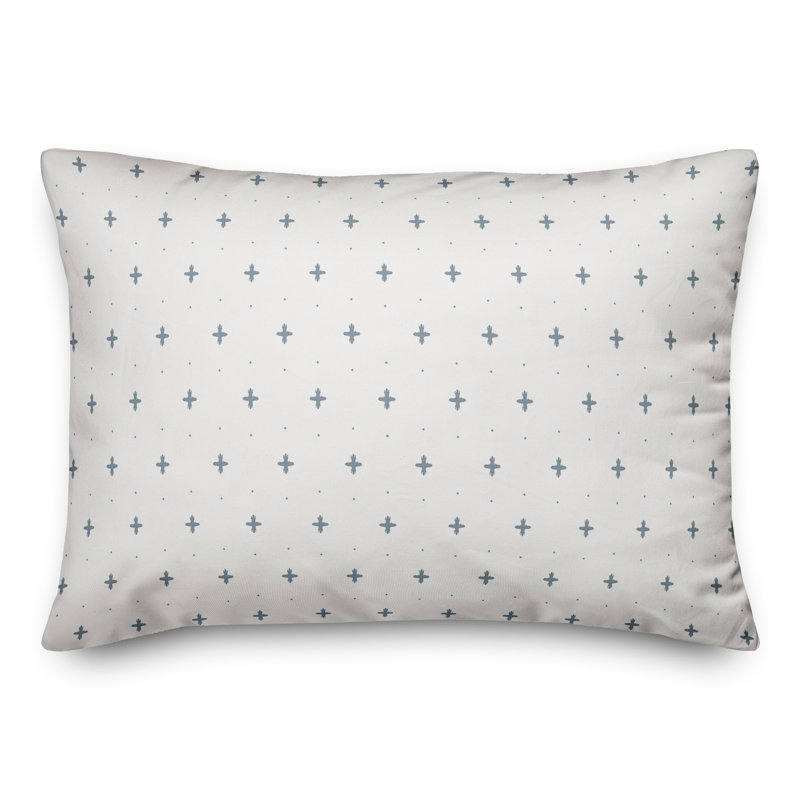 Housse de coussin rectangulaire en polyester / mélange de polyester, Bleu / blanc