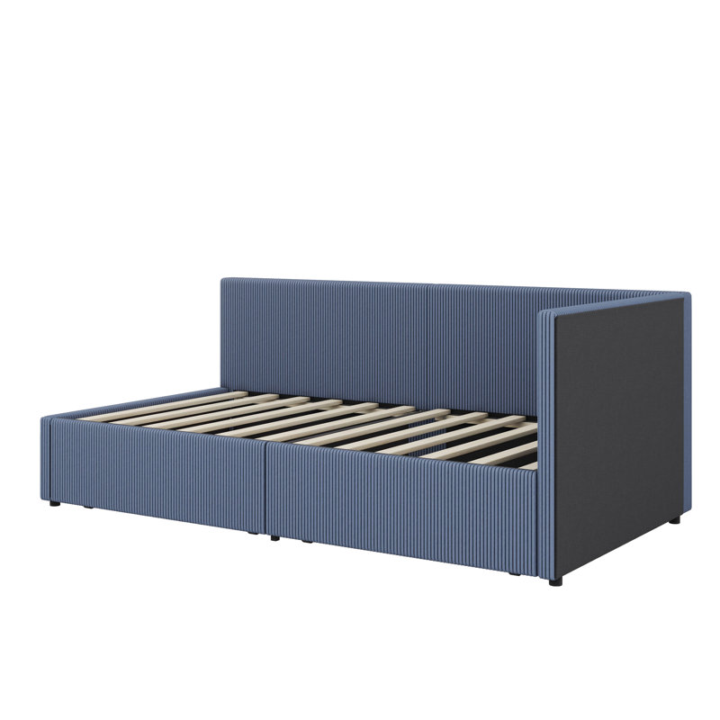 Twin Size L Shape Corner Bed, Blue