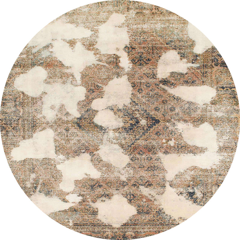 Abstract Indoor Rug, Round 6'