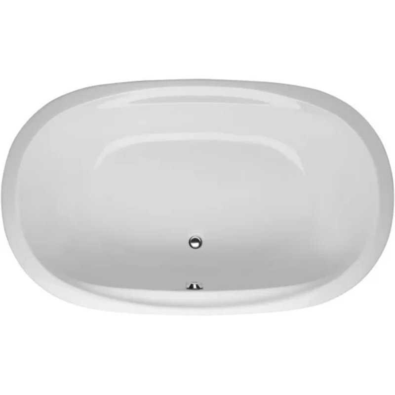 Galaxie 60'' x 38'' Soaking Acrylic Bathtub, White, Satin Nickel