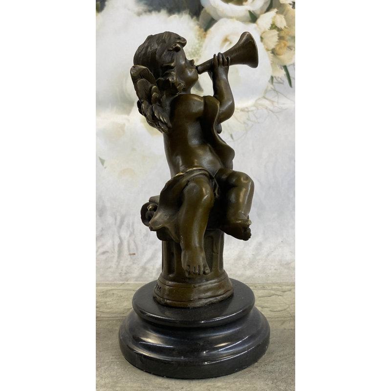 Figurine Potashnick Chérubin jouant de la trompette trompette