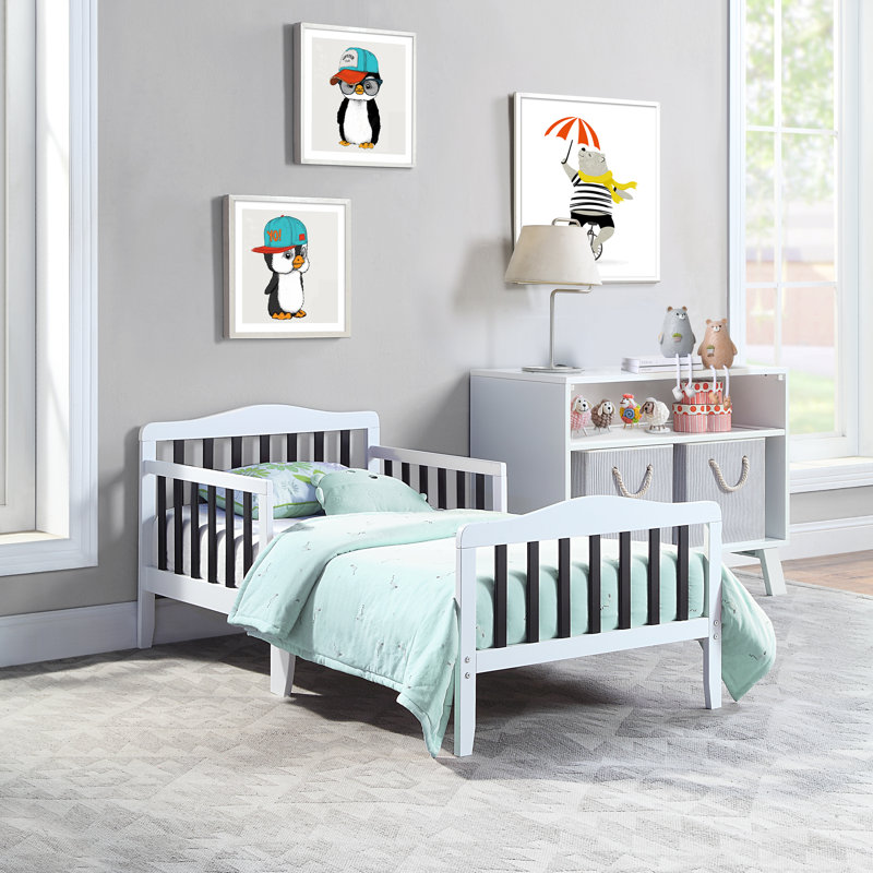 Twain Toddler Bed, White/Black