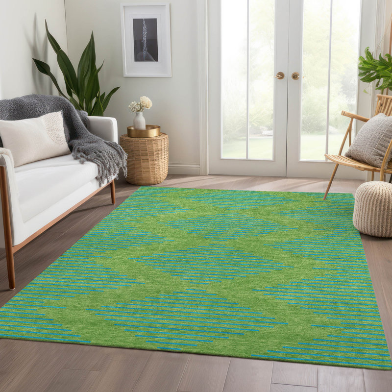 Premium Machine Washable Jahnke AMF1017 Geometric Rug, Rectangle 2'6" x 3'10"