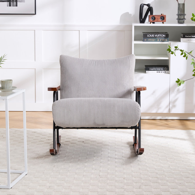 Fauteuil à bascule Modern, Tissu gris