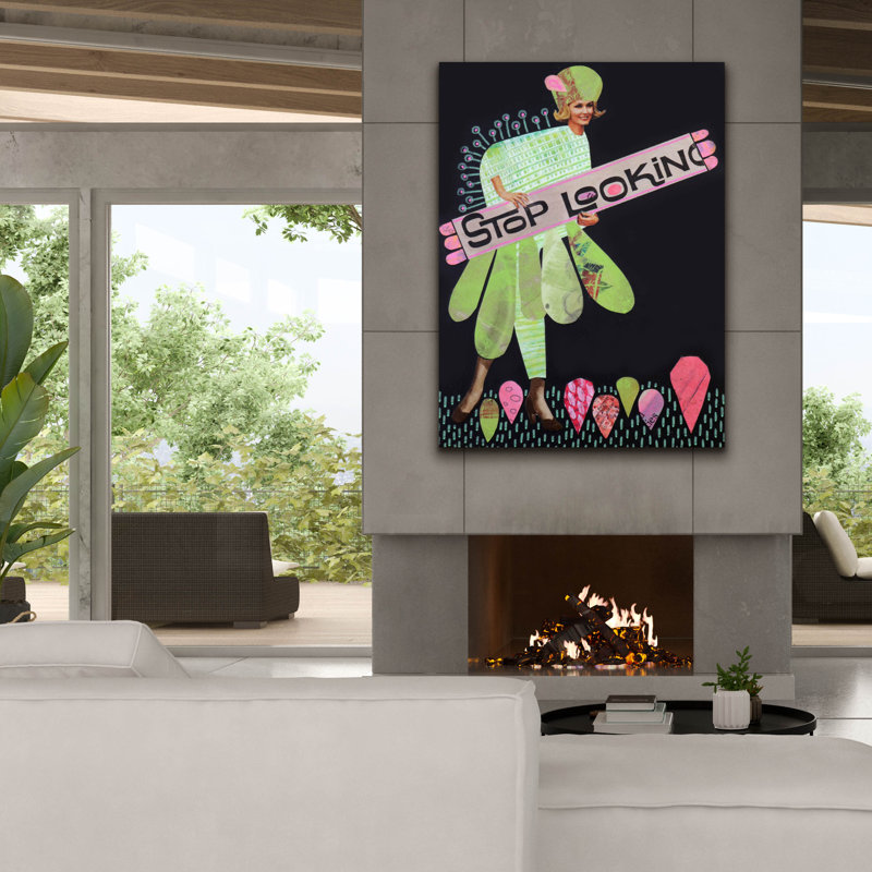 Toile épique Graffiti «Stop Look» par Bebe Keith, 40 po x 54 po