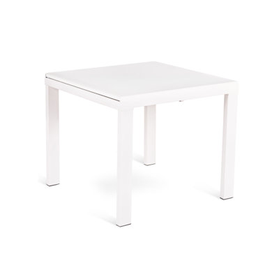 Brigham Extendable Glass Top Metal Base Dining Table