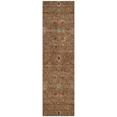 Zara Orange Washable Indoor-Outdoor Rug - 
