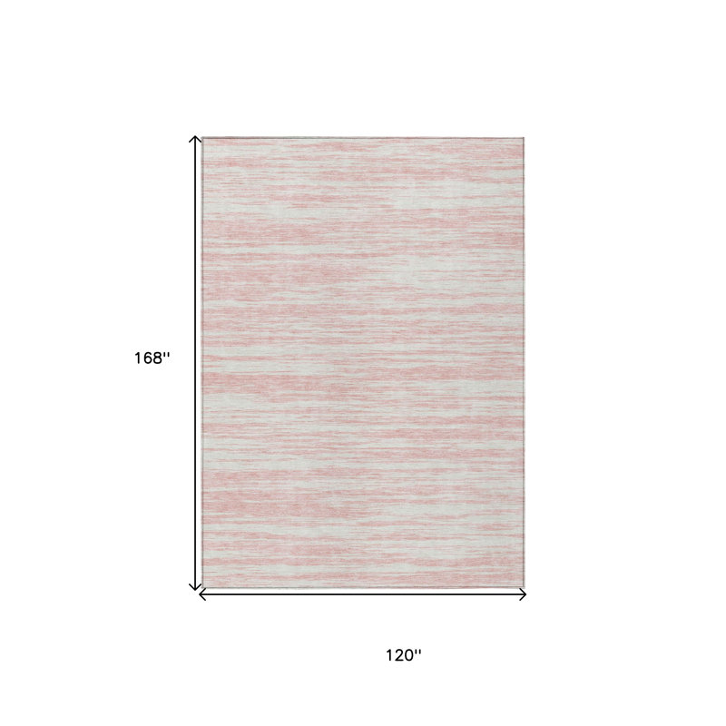 Tapis intérieur lavable abstrait 10 pi x 14 pi rose et ivoire