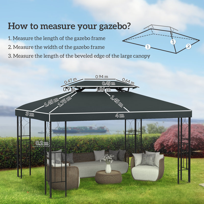 Hearston Dakota Fields Polyester Replacement Canopy, Grey