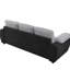 81,9 po de large pour 3 sièges, cuir noir et velours gris, siège assemblé, confort moderne