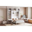 Lit escamotable double pleine grandeur avec bureau, armoire supérieure et tablettes de rangement, lit pliable peu encombrant-1450553368-1450553383