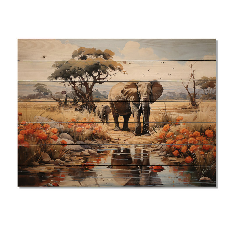 Lenus African Natures Symphony sur impression sur bois, H 30 po x l 40 po x P 0,78 po