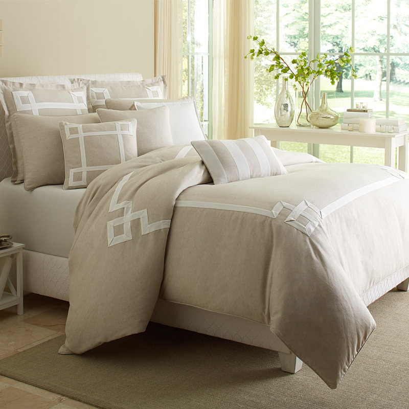 Avenue A Comforter Set - Natural, King Comforter + 5 Shams + 4 Throw Pillows