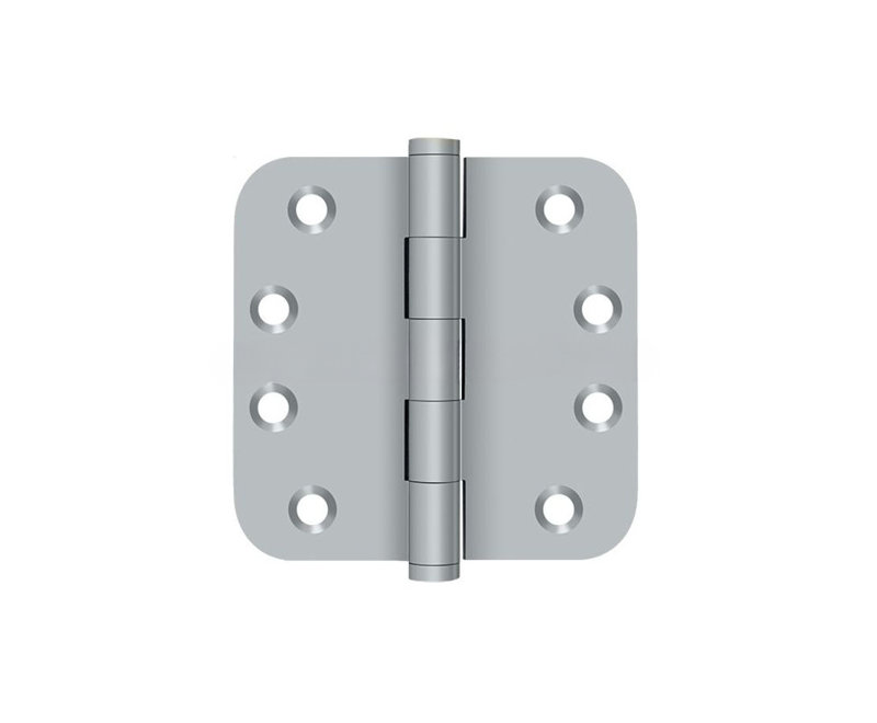 Deltana DSB4R526D Charnière à mortaiser en laiton massif commercial de 4 po de hauteur x 5/8 po avec paire de coins en chrome brossé