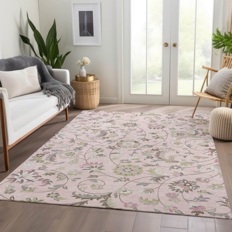 Premium Machine Washable Goulven AMF1006 Floral Rug, Rectangle 10' x 14'