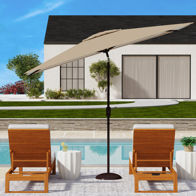 Parasol de marché rectangulaire 9,85 pi Toucha, Beige