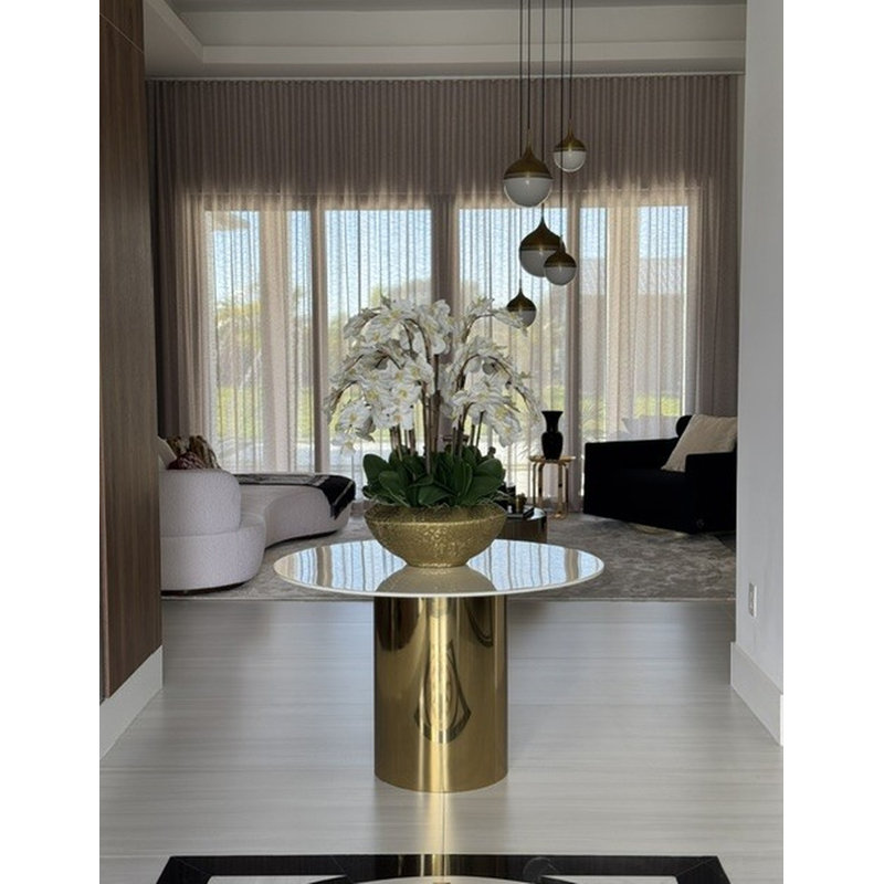 Blaze Bowl With Phalaenopsis Orchids, White