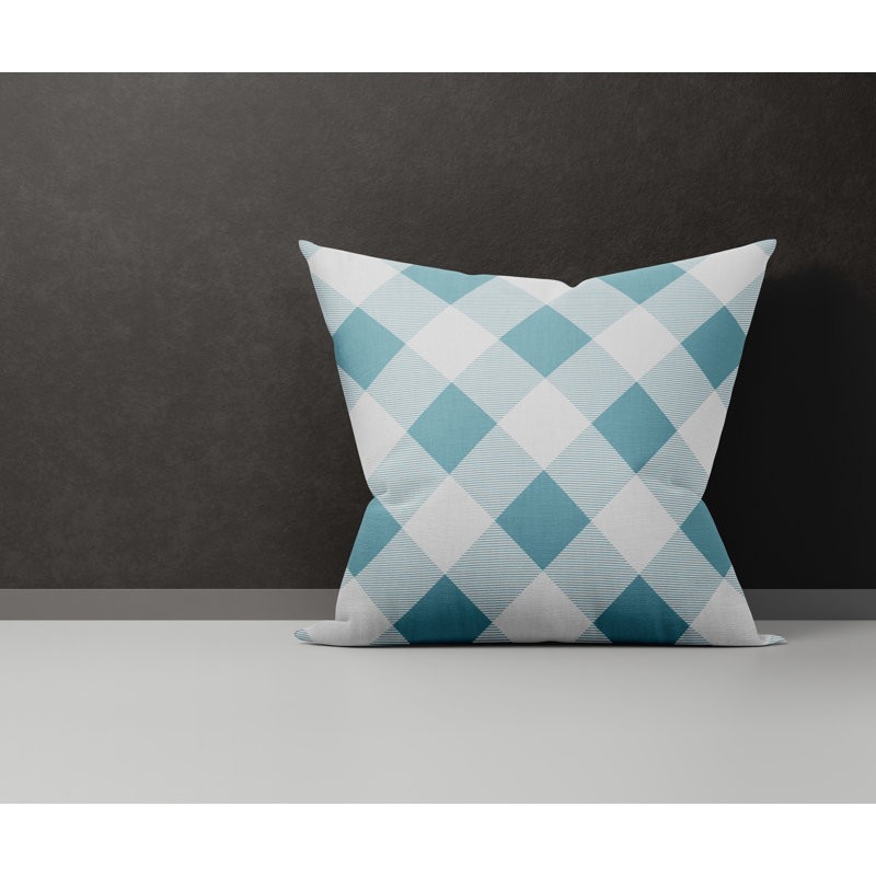  Housse et insert de coussin carré en coton Clementine, L 19 po x H 19 po, Turquoise