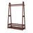 Solid Wood Garment Rack with Lockable Casters and Storage Basket - Walnut Finish
