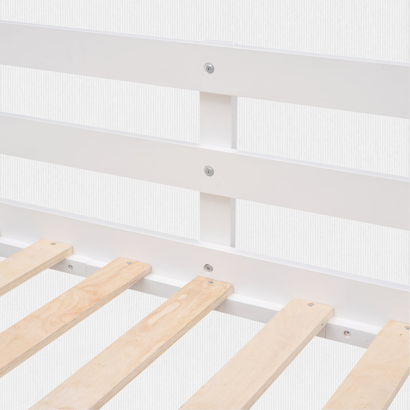 Twin Over Twin House-Shaped Bunk Bed, White