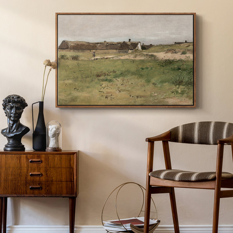 Paysage rétro - CML - impression sur toile tendue, Toile encadrée noyer flottant, H 17 po x l 25 po x P 2 po