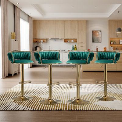 Christal Swivel Upholstered Adjustable Height Counter Stool
