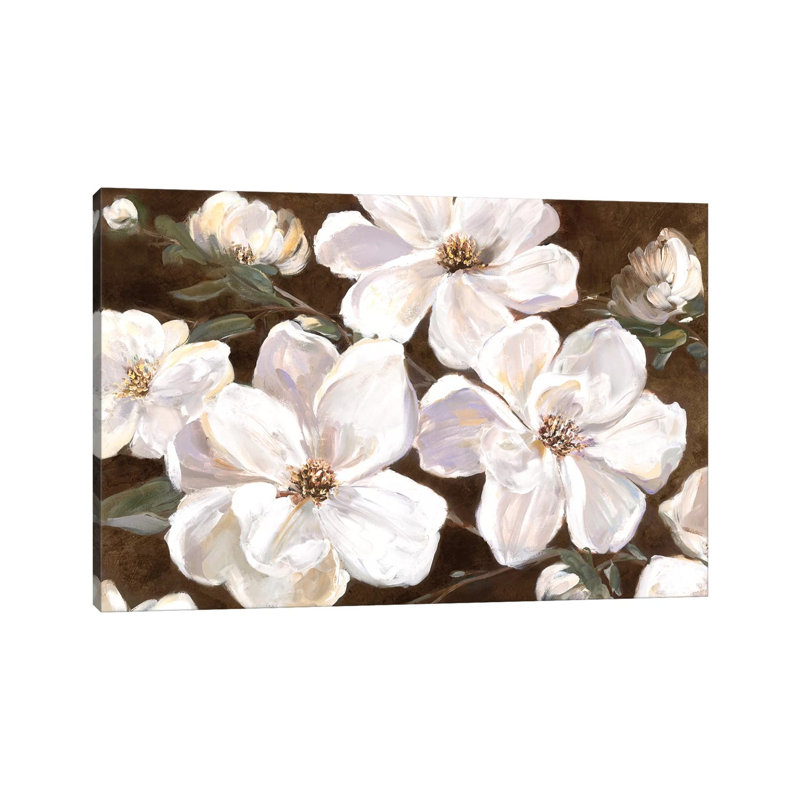 White Chocolate Blooms I by Sally Swatland - Wrapped Canvas Painting, 20.32 cm H x 30.48 cm W