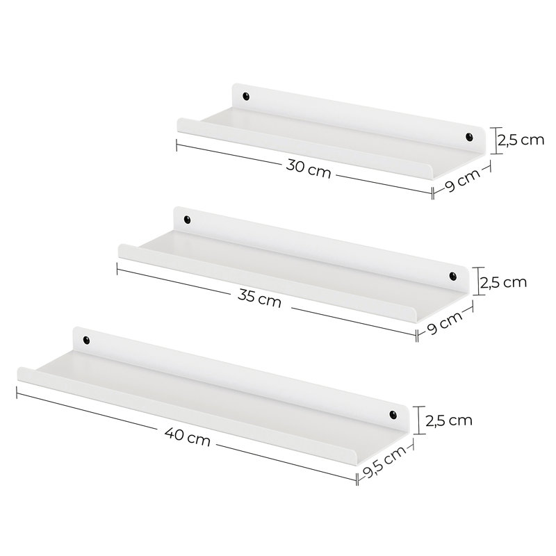 3 Piece Metal Floating Shelf