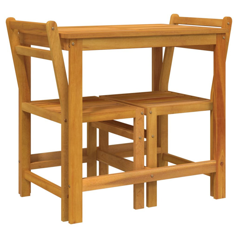  Ensemble de balcon en bois d'acacia naturel compact et en bois d'acacia massif