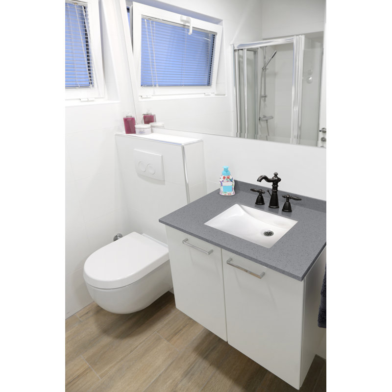 37 in. Sparkling Gray Marble Vanity Top with White Ceramic Sink
