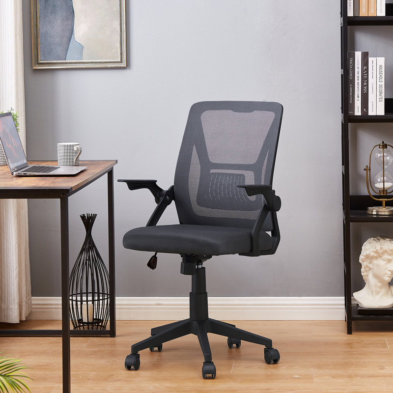 Adjustable Mid-Back Swivel Ergonomic Office Chair with Adjustable Arms, Mesh Lumbar Support, Height Adjustable, Grey