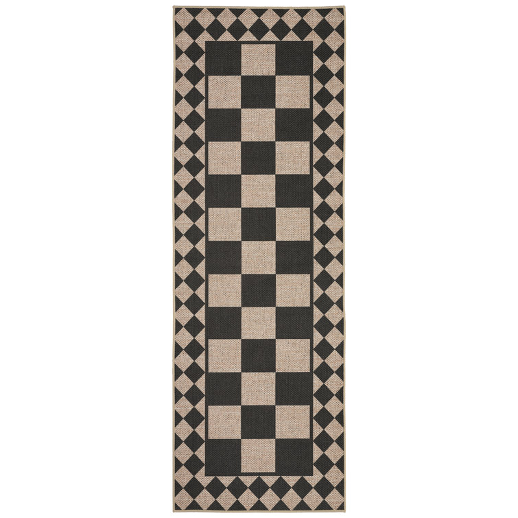 Washable Easy Jute Rugs for Living Room Modern Checkered Bedroom Carpet with Non-Slip Backing, Contemporary Geometric Indoor Outdoor Floor Mats for Kitchen, Backyard, Patio