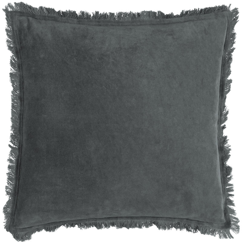Jaye Cotton Square Throw Pillow Cover, Grey