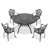 5-Piece Set Of Cast Aluminum Patio Furniture With Black Frame And Off-White Seat Cushions(Same Sku: W1710S00143)-1686110860