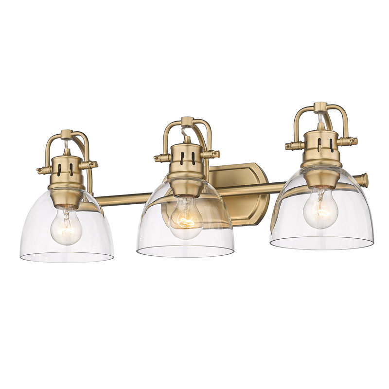 Drakeford Vanity Light, Brushed Champagne Bronze, Clear Glass, 3 Lights