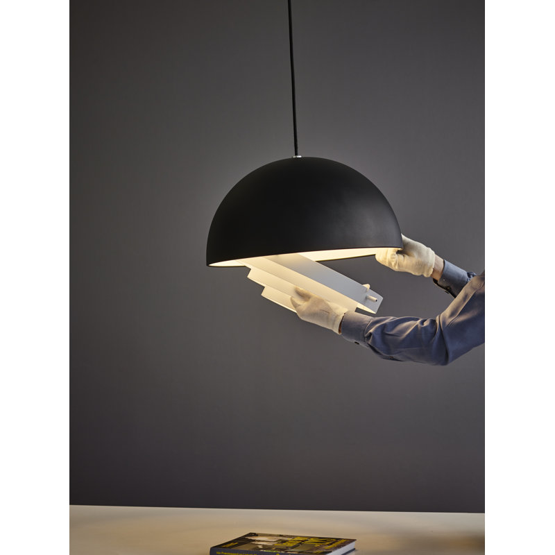 Motown 1 - Light Dome Pendant, Black, 24.5cm H x 36cm W x 36cm D